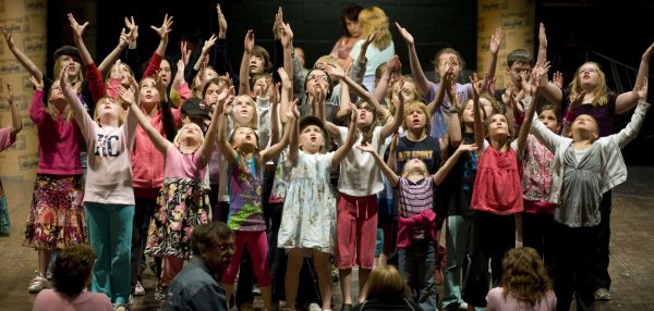 Members of the Magic Moments Children's Cast rehearse Food Glorious Food. Photo by John Leyba